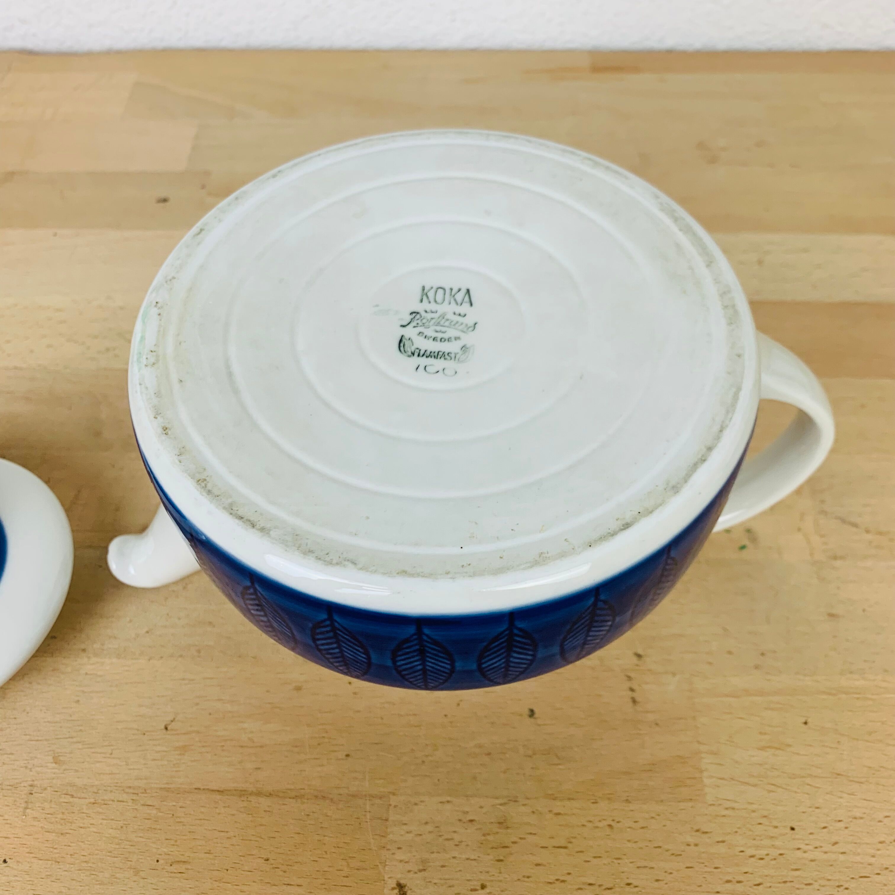 Tea set 6 cups ceramic Koka by Rörstrand Sweden, Scandinavian