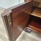 1930s Art Decò display cabinet in walnut and walnut root