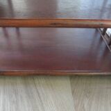Retro-Side table-vinyl furniture-wood, rattan and bamboo-80s