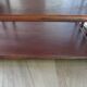 Retro side table - vinyl furniture - rattan and bamboo - 1980s