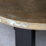 Table basse en laiton gravé par Christian Krekels, Belgique, 1990
