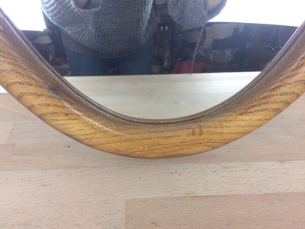 Miroir ovale cerclage bois 93 x 46 cm