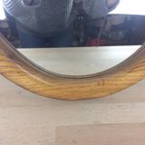 Oval mirror strapping wood 93 x 46 cm