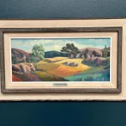 Original Swedish Oil on Panel – "Landscape" by Gunnar Munther – Signed – Vintage and Framed – 64 × 38 cm (25.2" × 15")