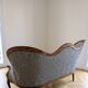 Three-seater canapé in grey mottled fabric, Louis Philippe style.