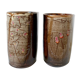 Pair of enamelled stoneware mazagran cups