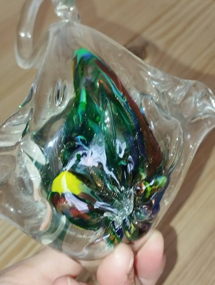 Vintage hand-blown glass swan sculpture – 1960s/70s