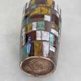 Vintage ceramic vase with abstract decor, Vallauris circa 1960