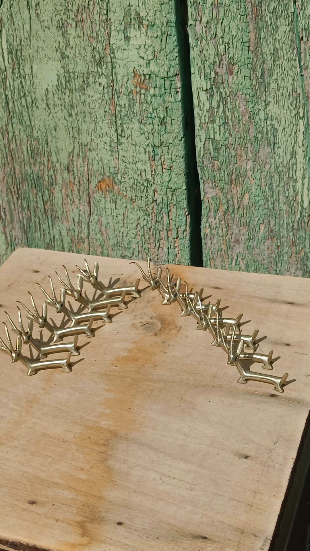 Handcrafted brass gazelle knife rests x12