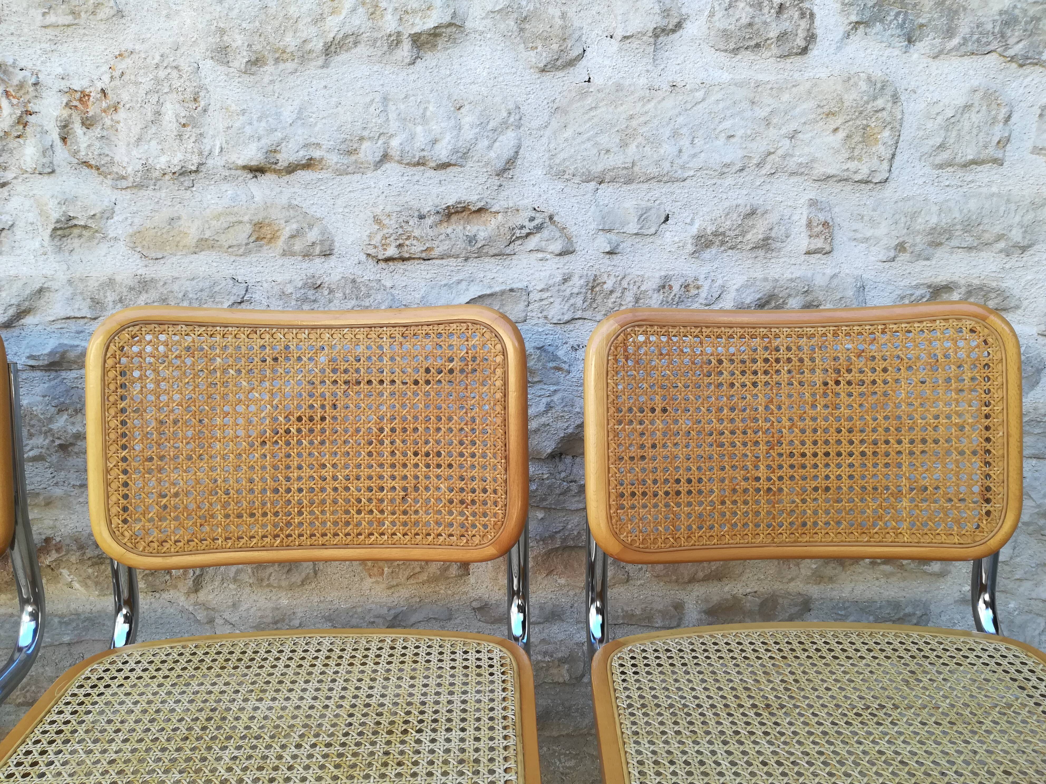 Four chairs Marcel Breuer cesca B32