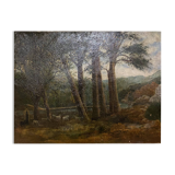 Shepherd and his sheep, oil on canvas