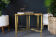 French Hollywood revival brass & glass coffee table & d-shape side tables 1970s