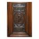 Cabinet Louis XIII revival en noyer et marbre sculpté