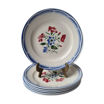 Digoin Sarreguemines 6 flat plates Elorn