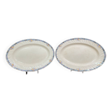 Two dishes in longwy earthenware, pasteur model