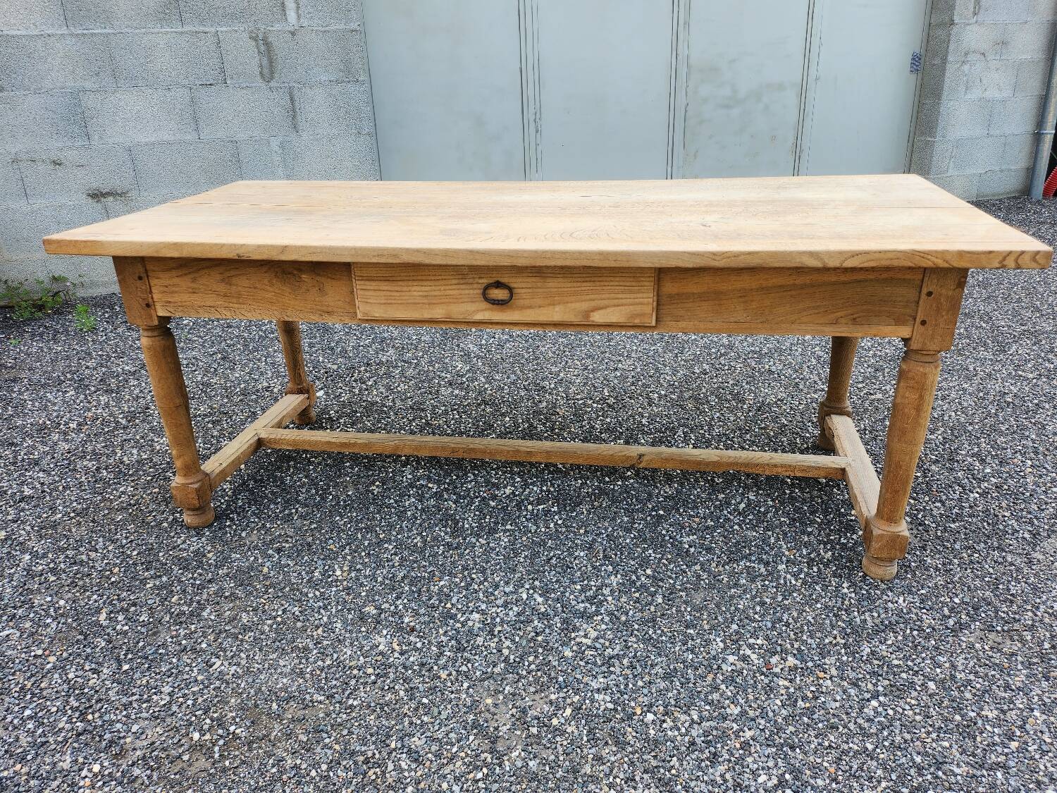 19th century farmhouse table in raw oak