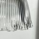 Suspension lustre globe en verre prismatique holophane industriel