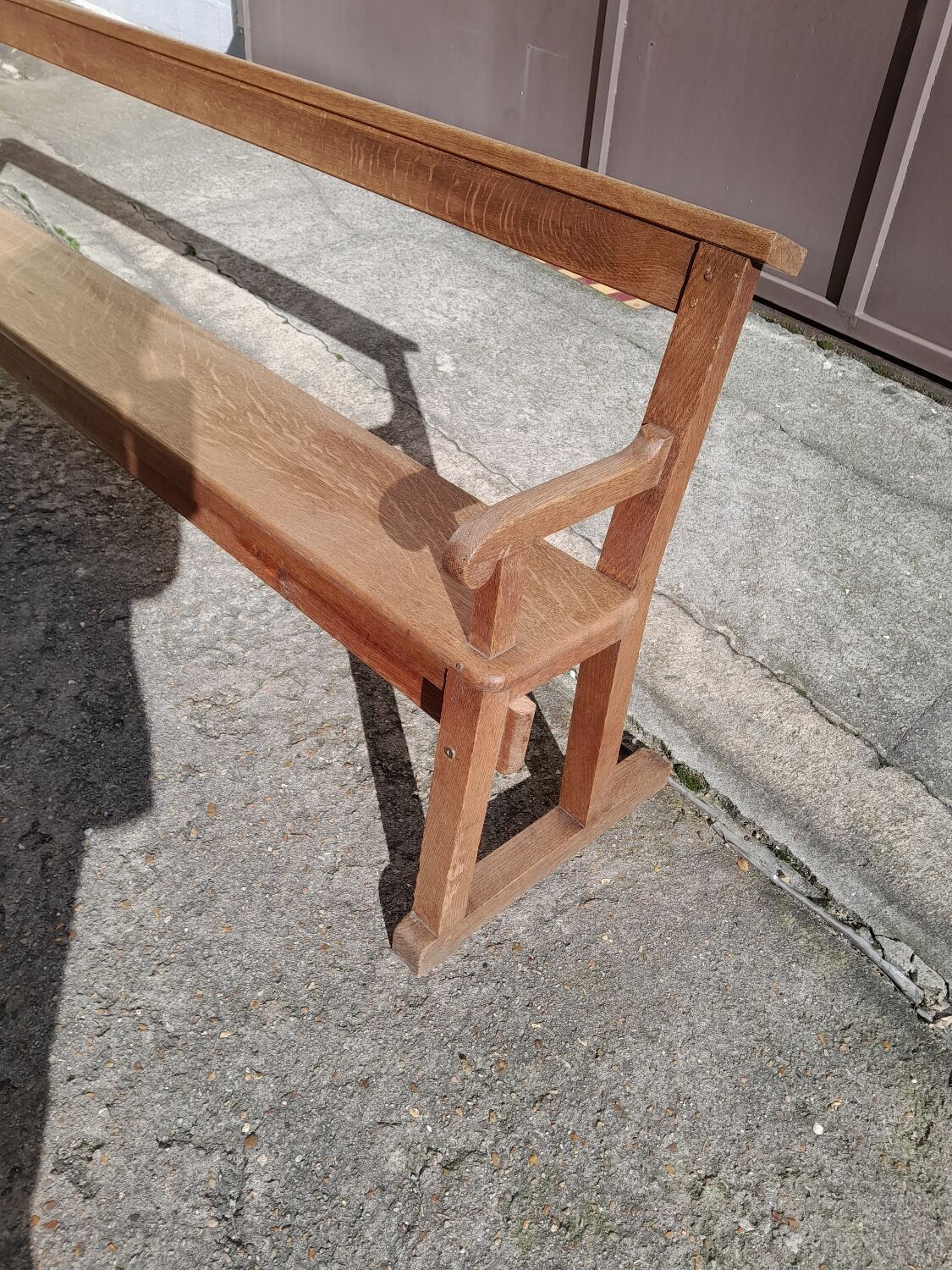 Light solid oak bench