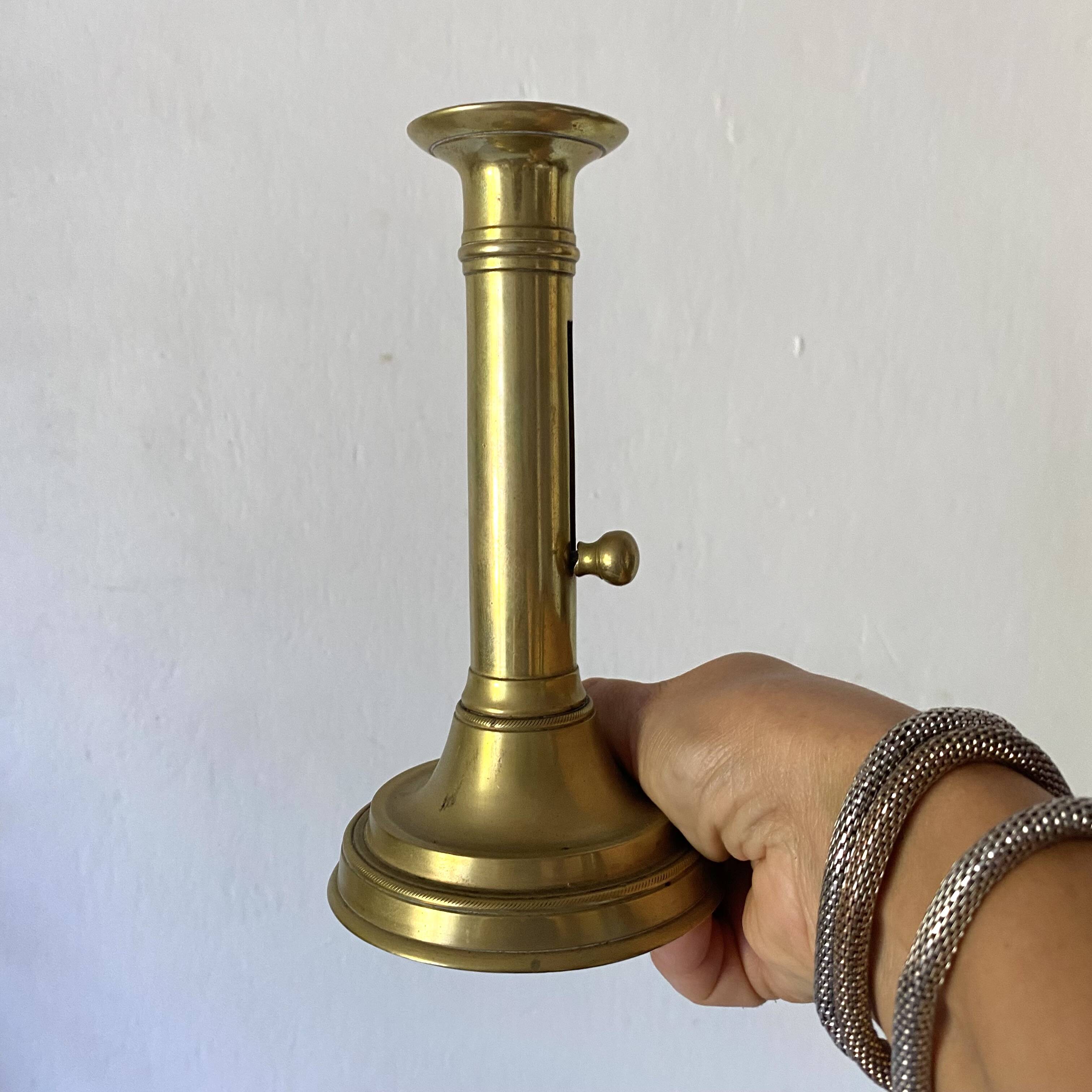 Pair of gilded brass candlesticks