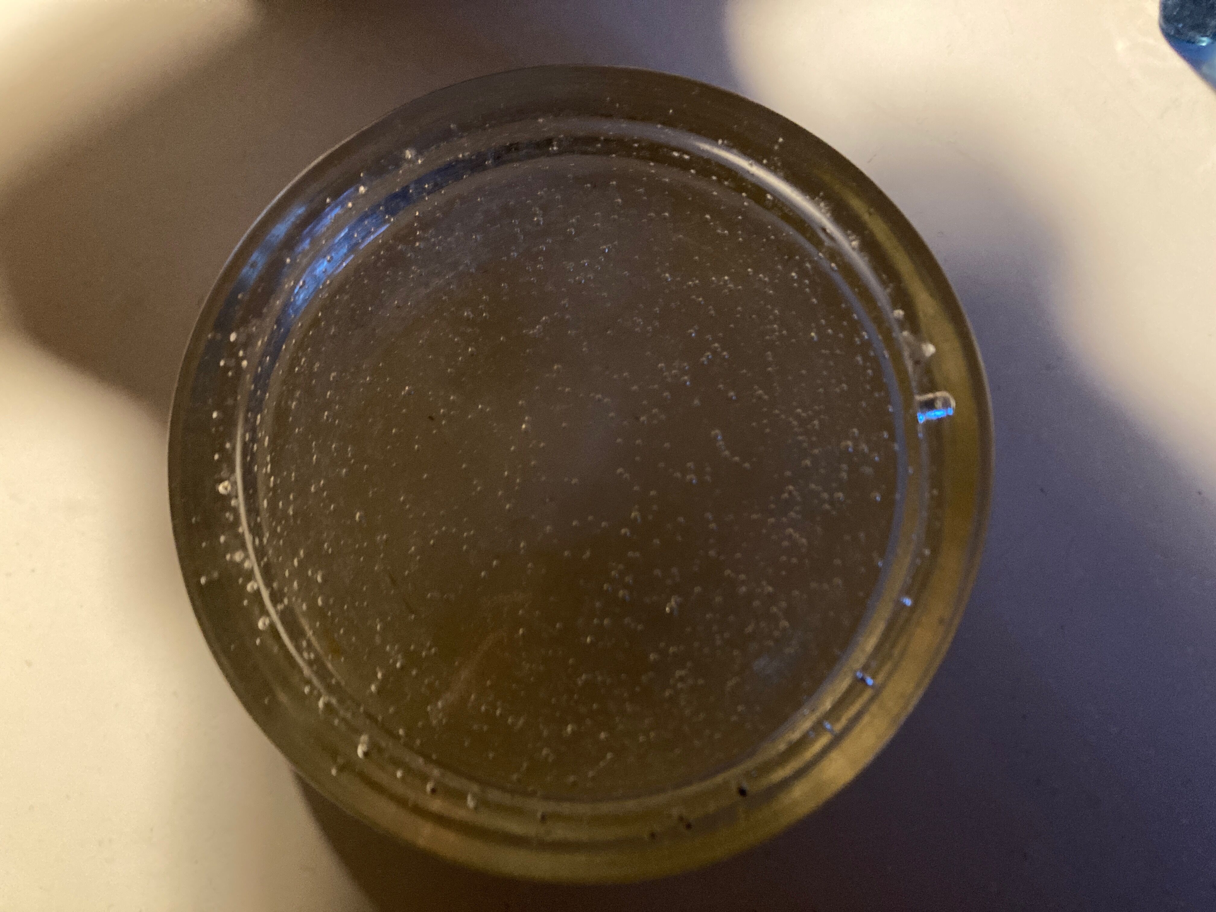 Product BHV empty pocket bottom bubble glass transparent 1960