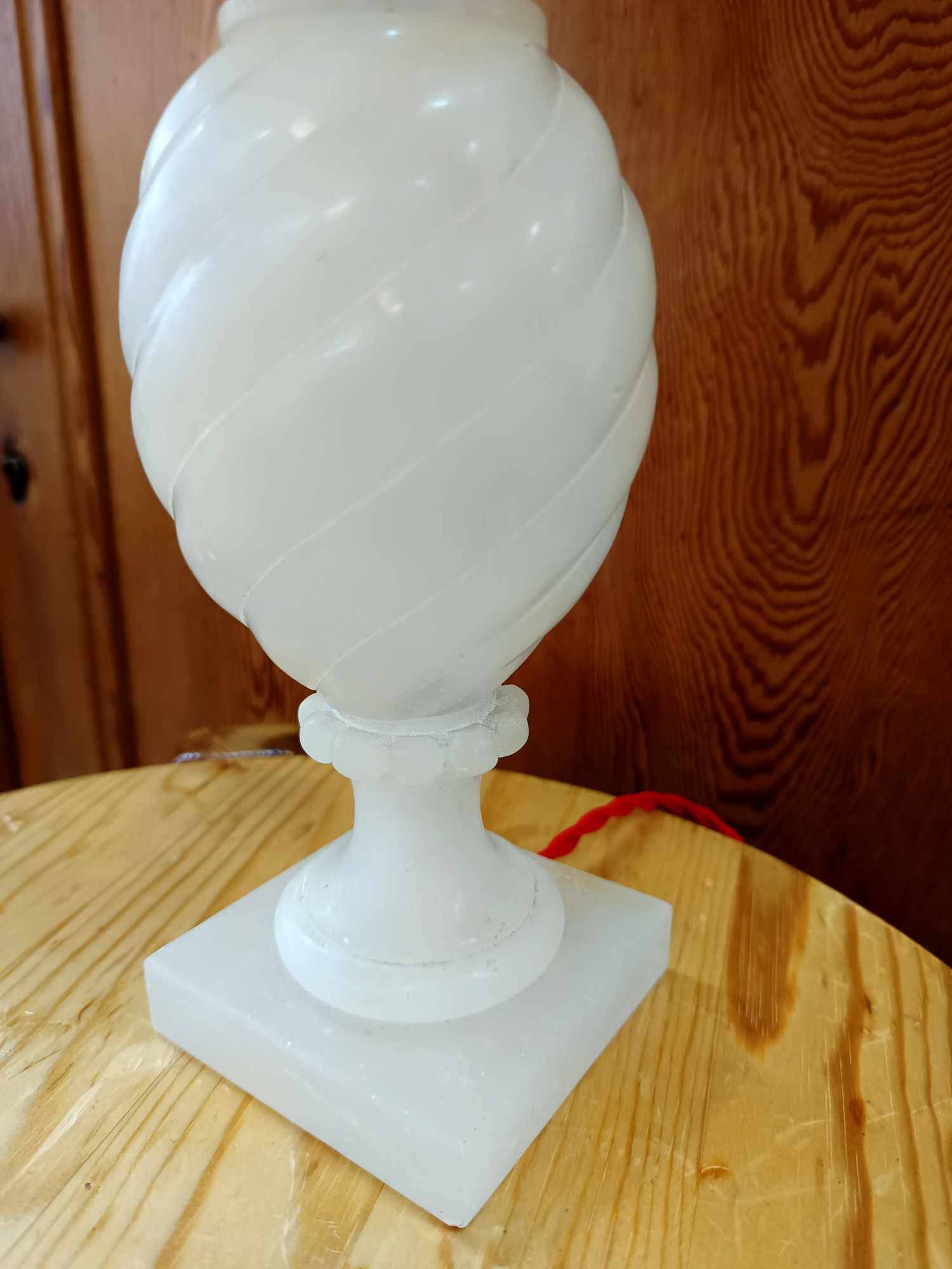 Vintage Alabaster Lamp and Bird Shade
