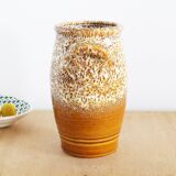 Vase with handles 70s lava stone
