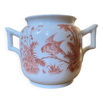 White porcelain bird pot