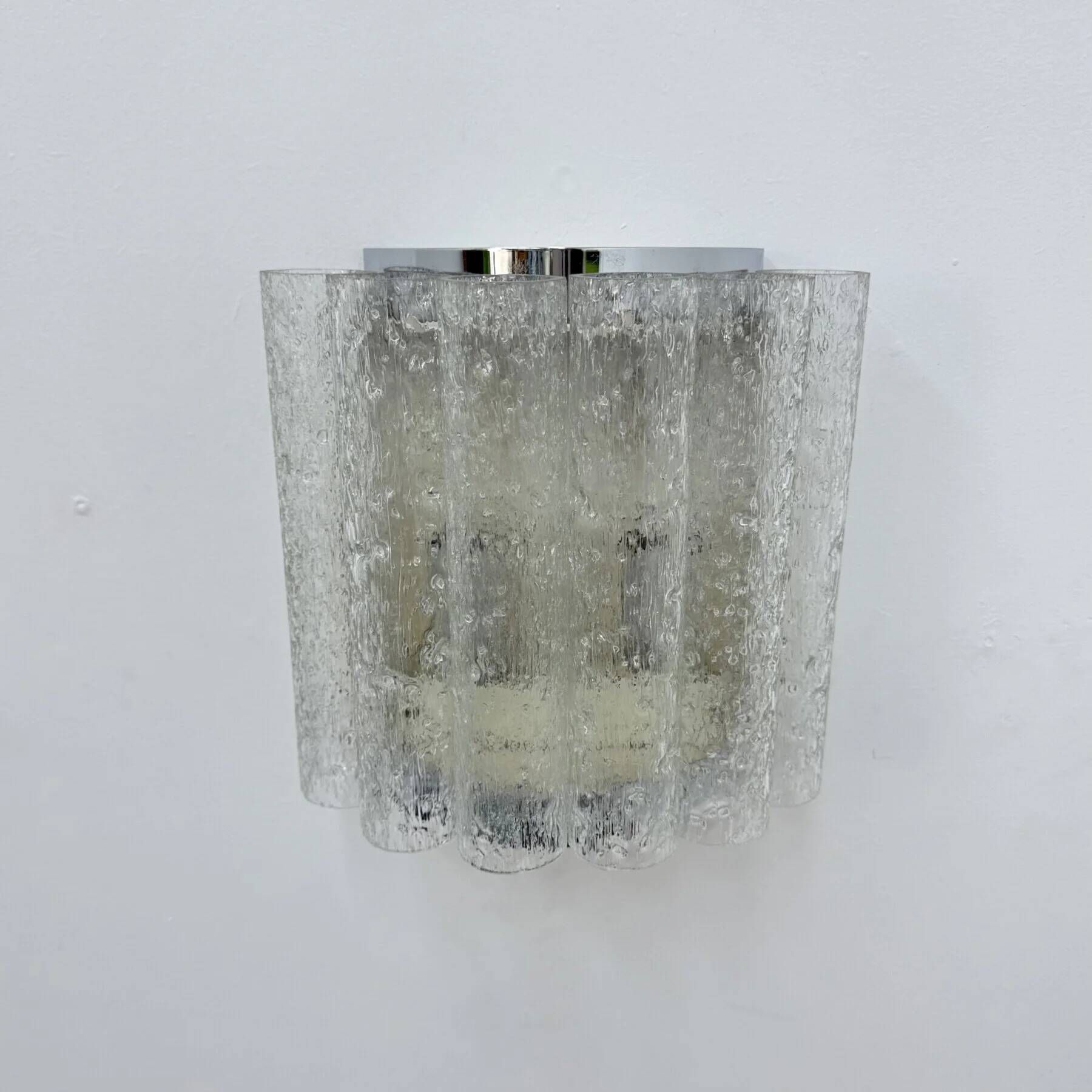 Mid-century glass tube Doria Leuchten wall lamp / sconce, 1970s
