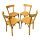 4 chaises bistrot viennoises Baumann en bois courbé