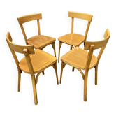 4 chaises bistrot viennoises Baumann en bois courbé