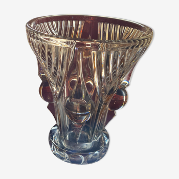 Vase art déco en verre moulé