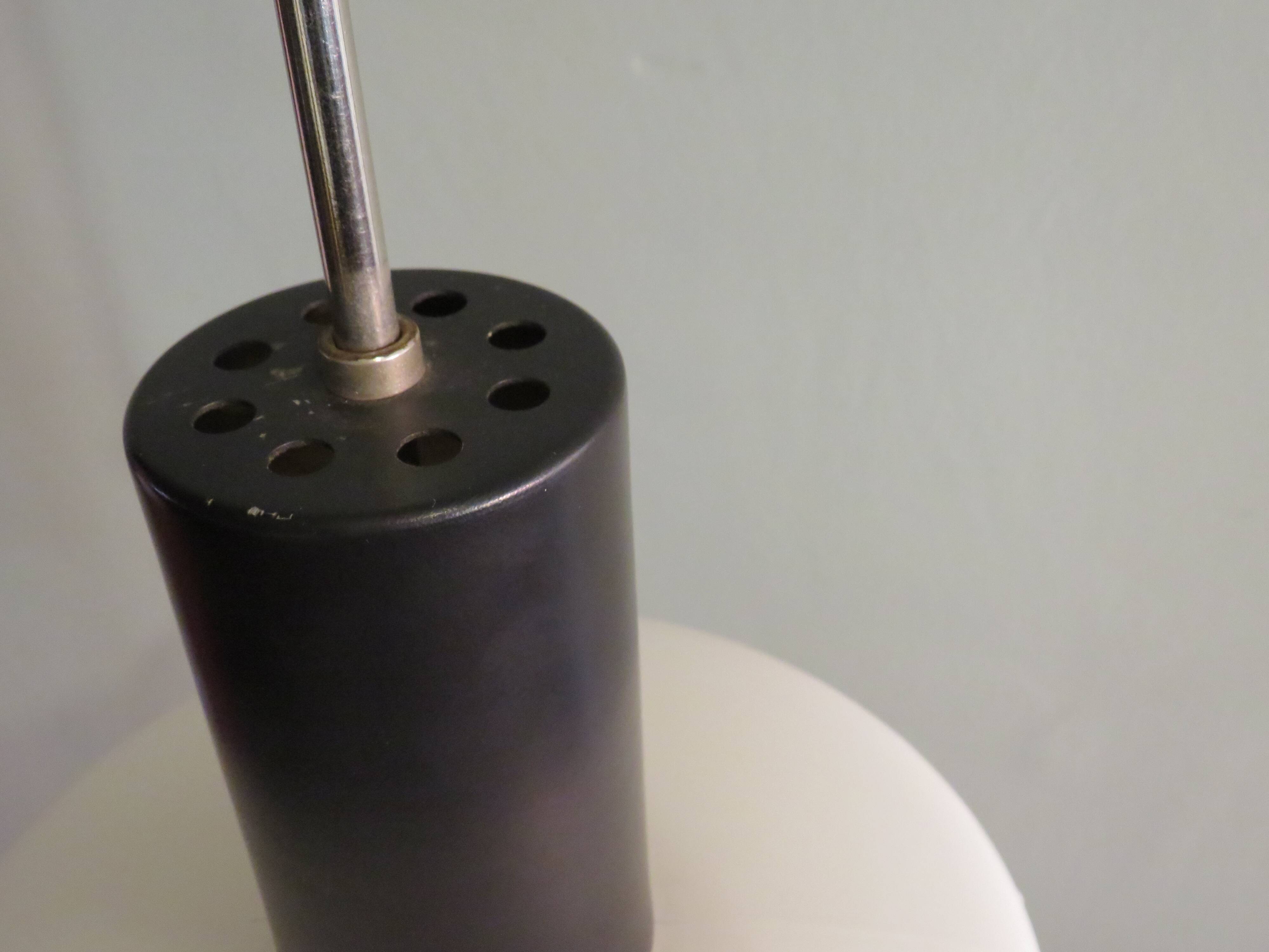 Art-Deco pendant lamp with white frosted glass lampshade from the 1930