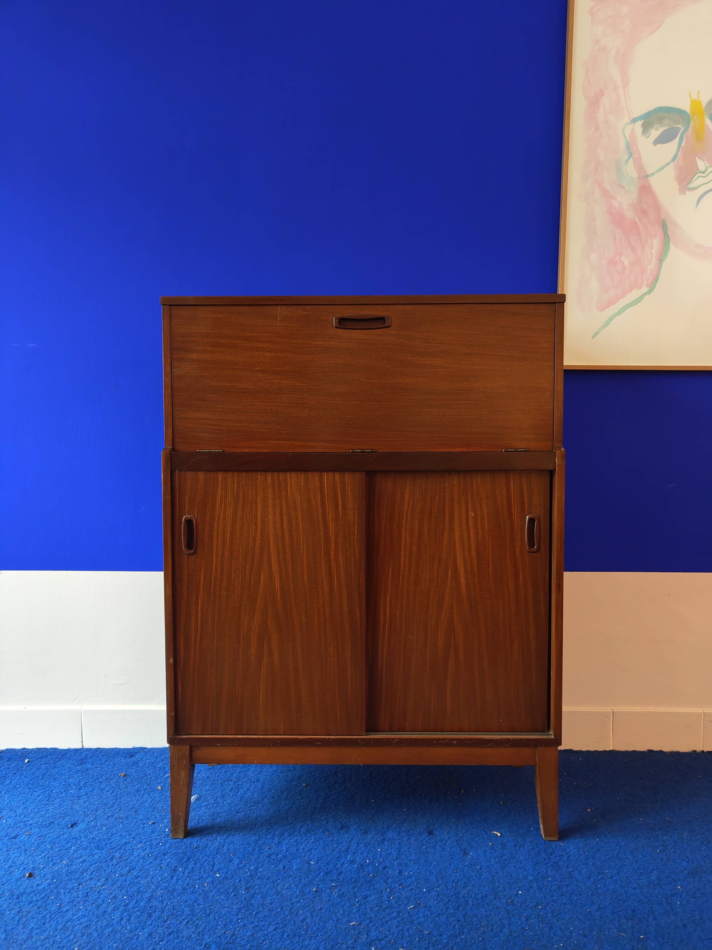 Bar furniture from the 60s Scandinavian in exotic teak vintage design