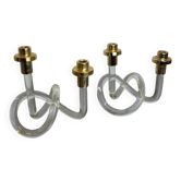 Pair of pretzel candlesticks by Dorothy Thorpe, 1970s