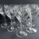 9 Blown glass wine glasses with cut bee decoration – Verrerie Thouvenin Vierzon