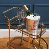 Brass wheeled bar cart