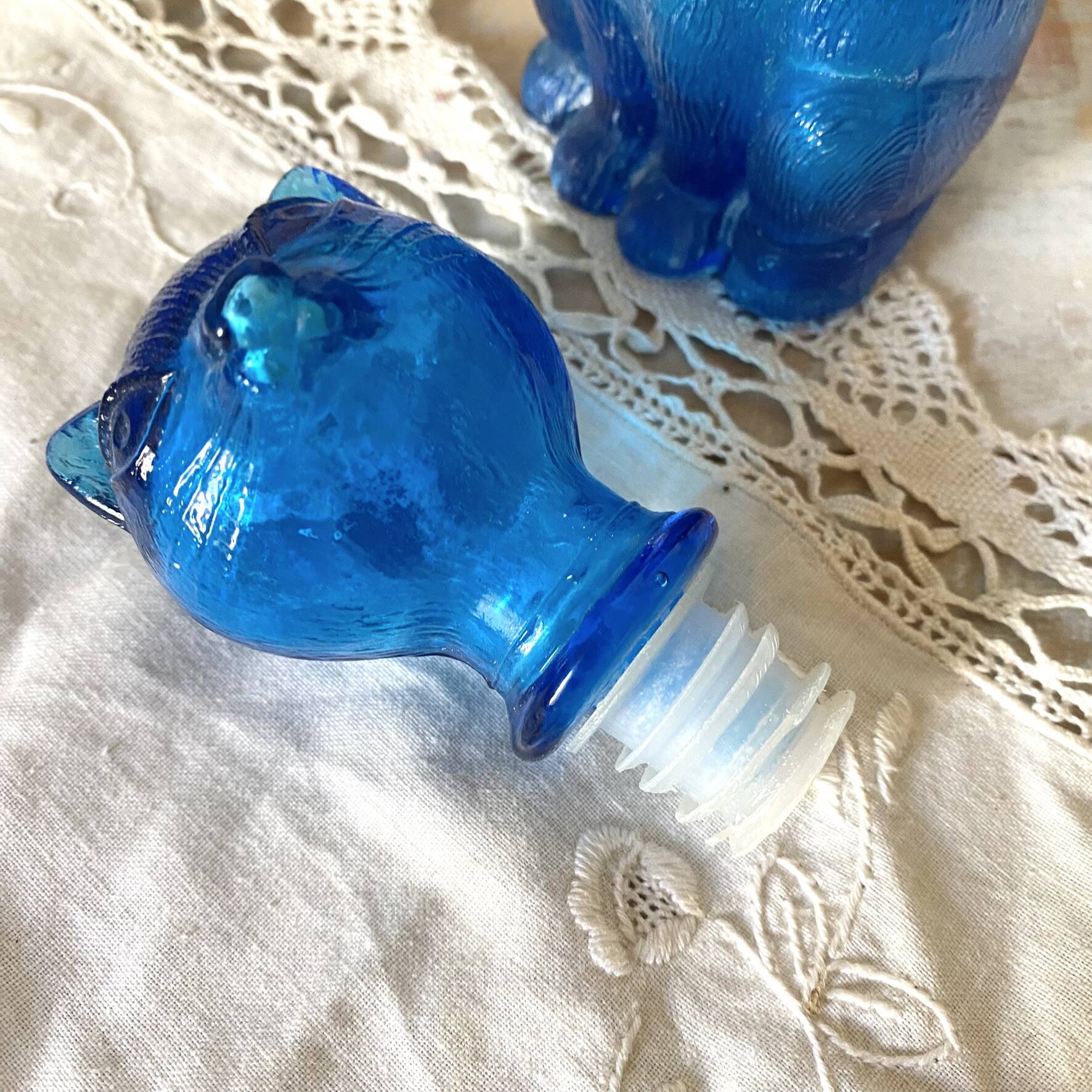 Carafe empoli chat bleu années 60-70