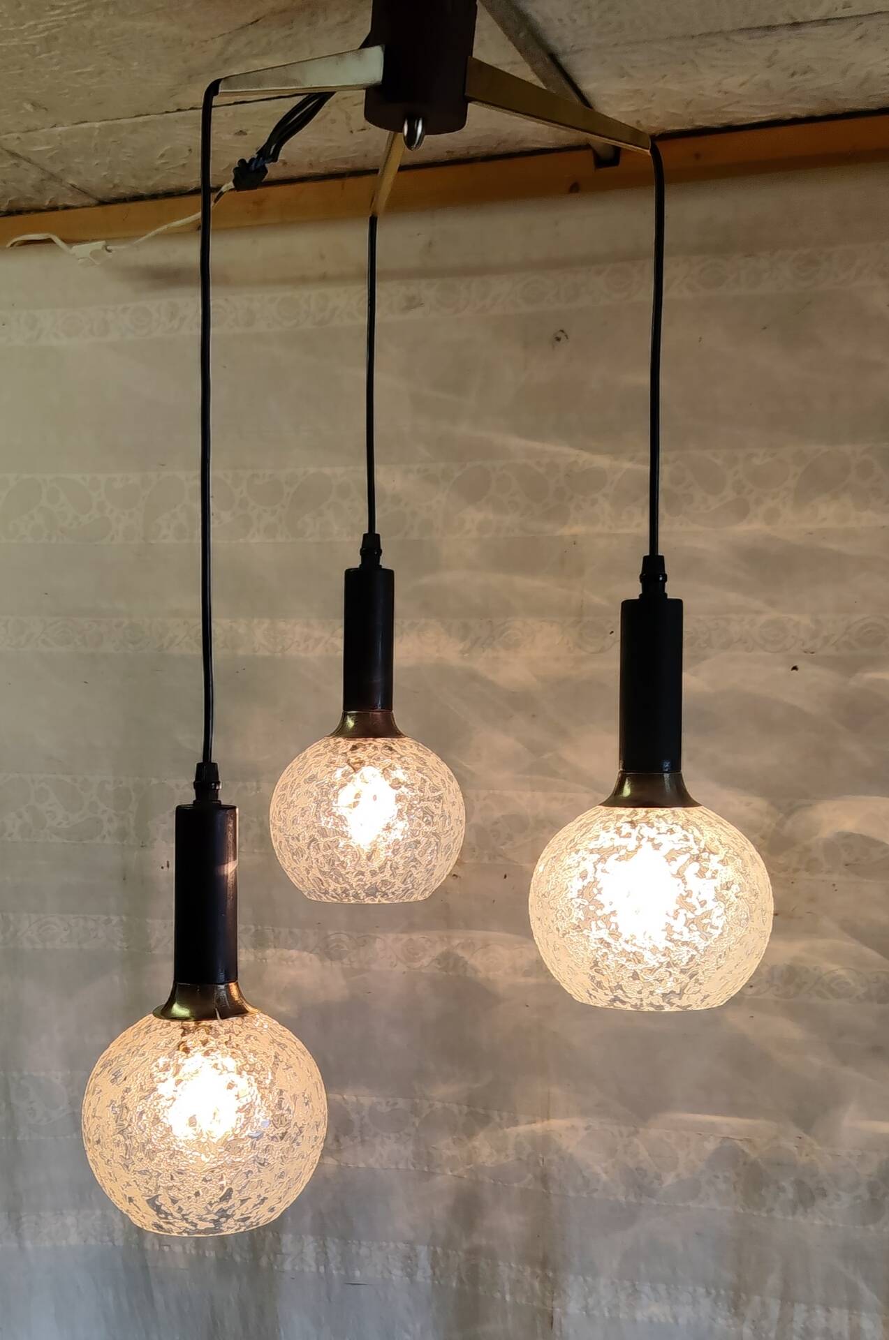 Chandelier with 3 lights - 1950s/60s