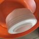 Space Age pendant lamp, orange and white, plastic, 1960s-70s