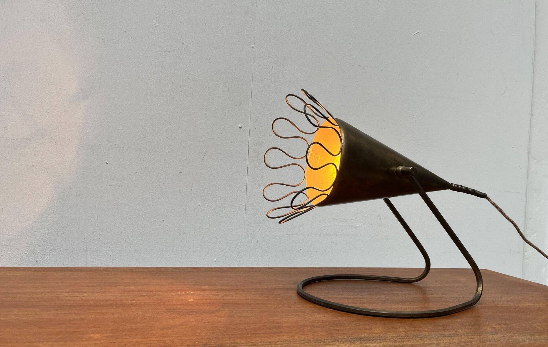Mid-century German brass table lamp or floor lamp from the 1950s.