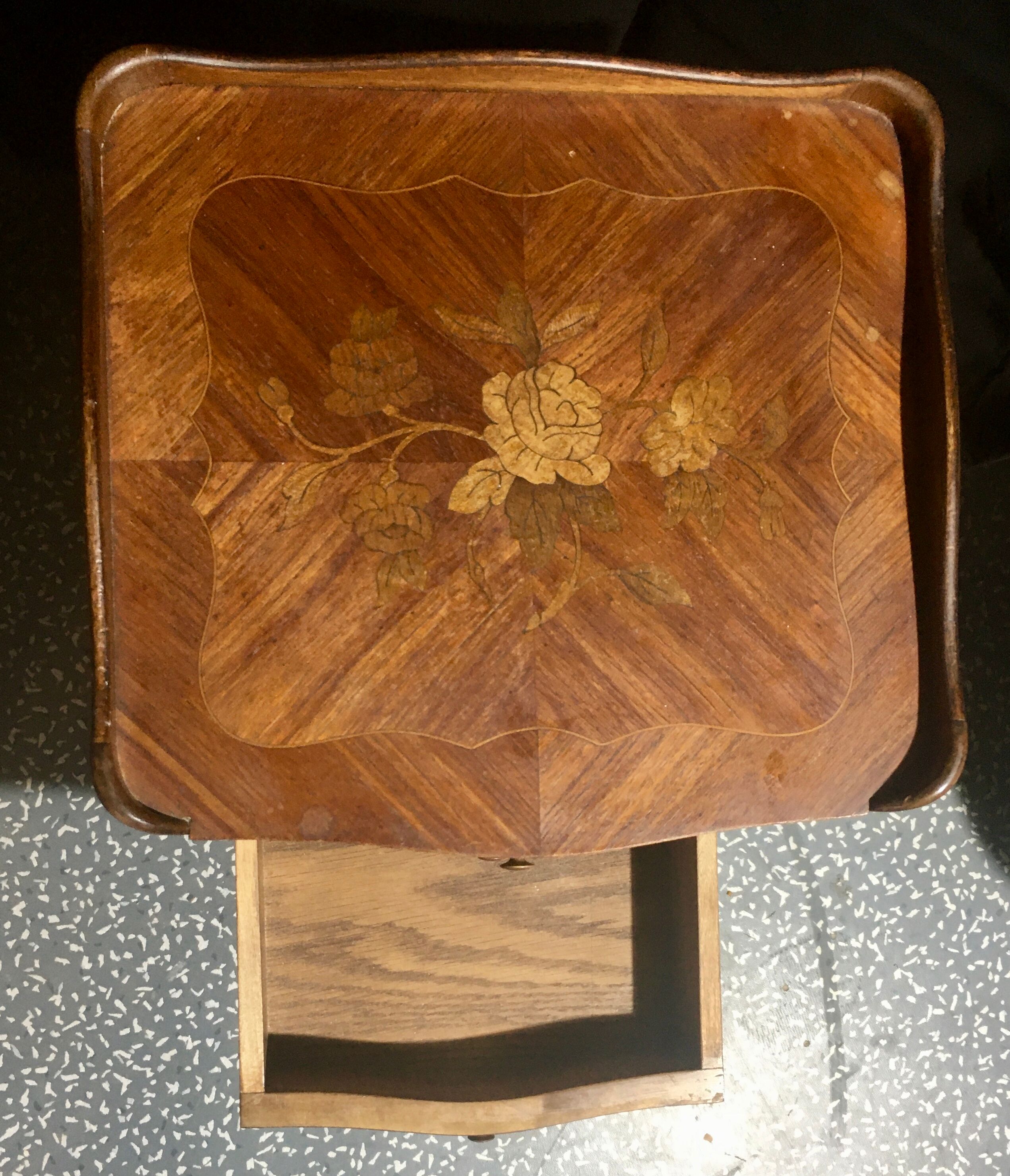 Bedside table in marquetry