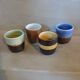 4 stoneware coffee cups