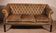 3-seater chesterfield in light olive green leather