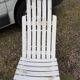 Pair of iron and old wood garden chairs