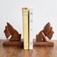 Vintage carved wooden bookends – Scottish Terrier dogs