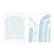 Pair of giclee prints, abstract blue wall art set of two, 50x70cm