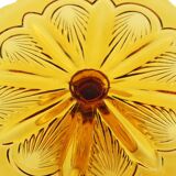Art Deco Amber Cake Plate Pastry Dish Depression Glass 27cm