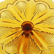 Art Deco Amber Cake Plate Pastry Dish Depression Glass 27cm