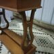 Indoor wooden planter, lyre legs, zinc tray