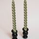 Pair of glass candle holders
